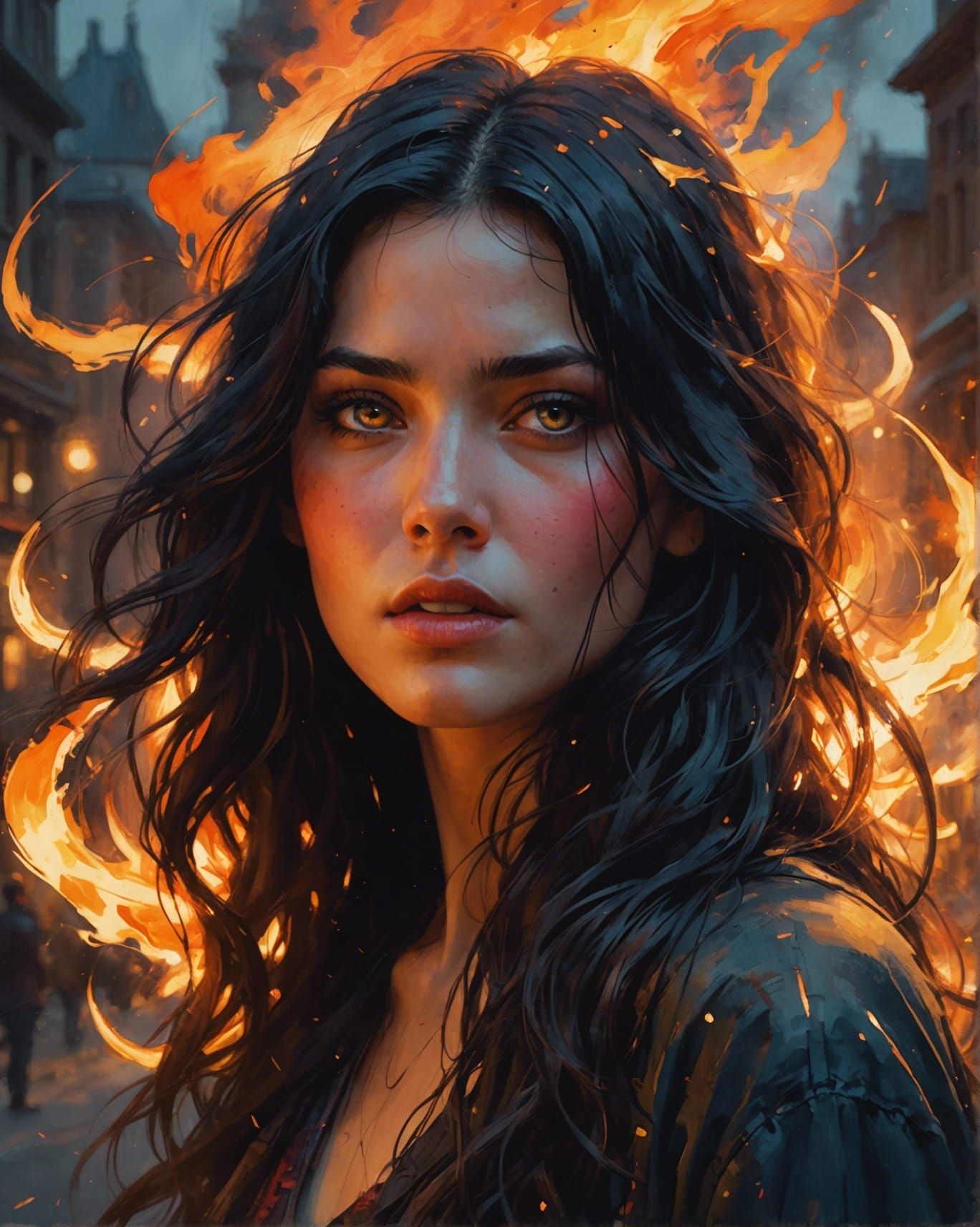 Girl on Fire - AI Generated Artwork - NightCafe Creator