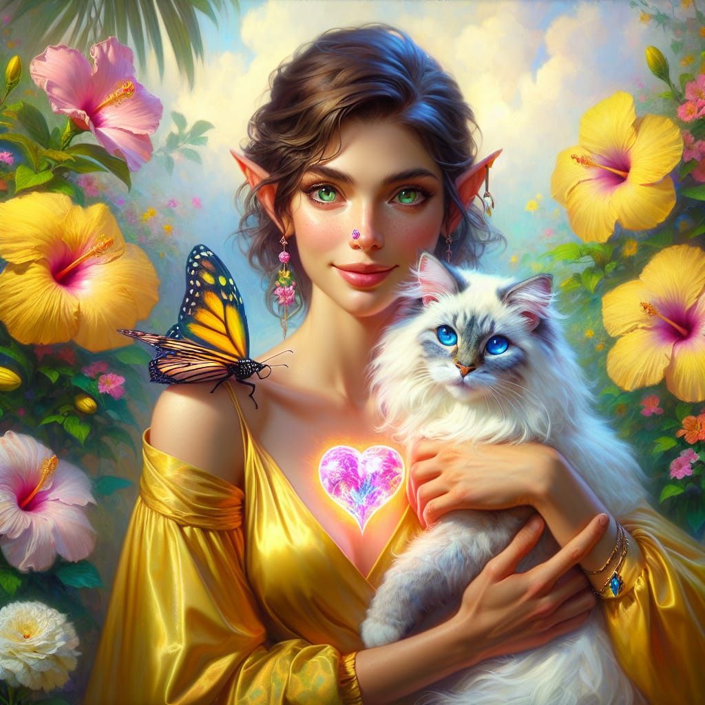 Reena with her catpanion Flake