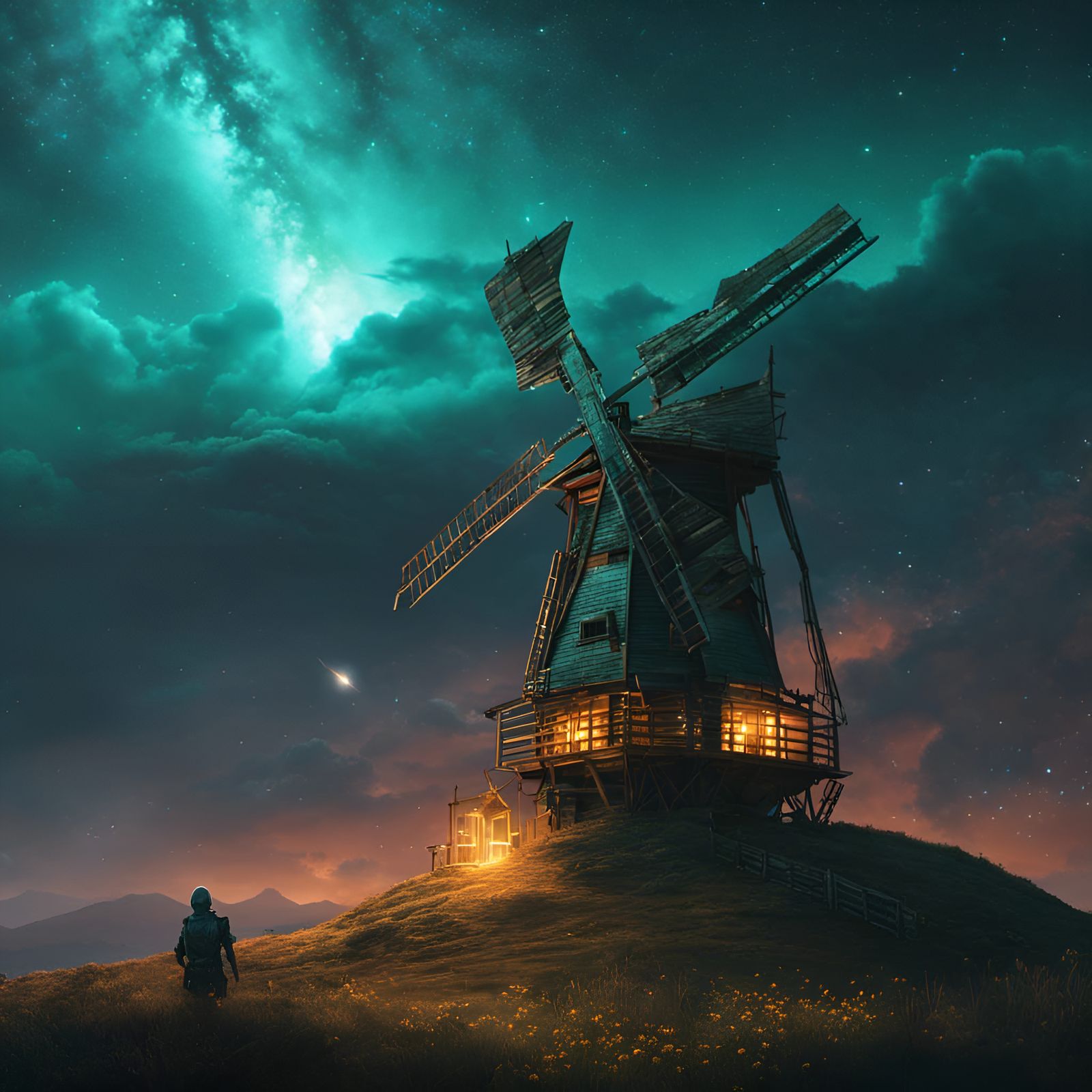 Cyberpunk Don Quixote - Windmills Challenge  by @Stoop