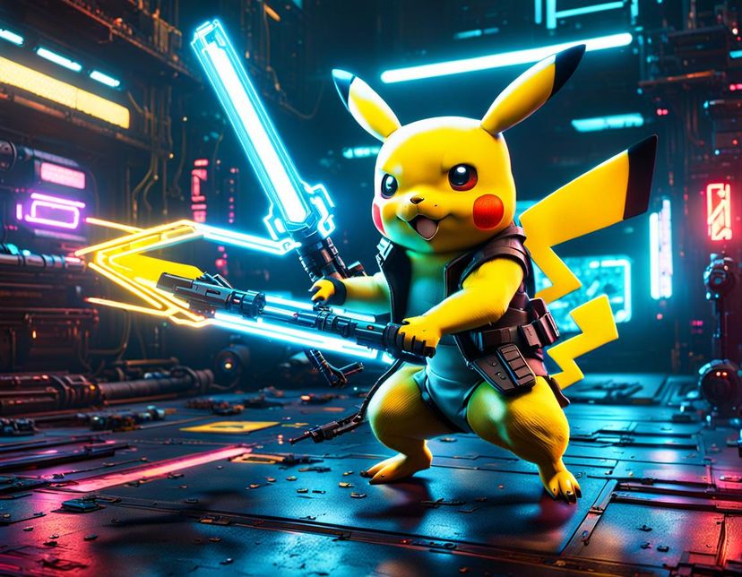 Cyberpunk Warrior Fighter Pikachu - Ai Generated Artwork - Nightcafe 