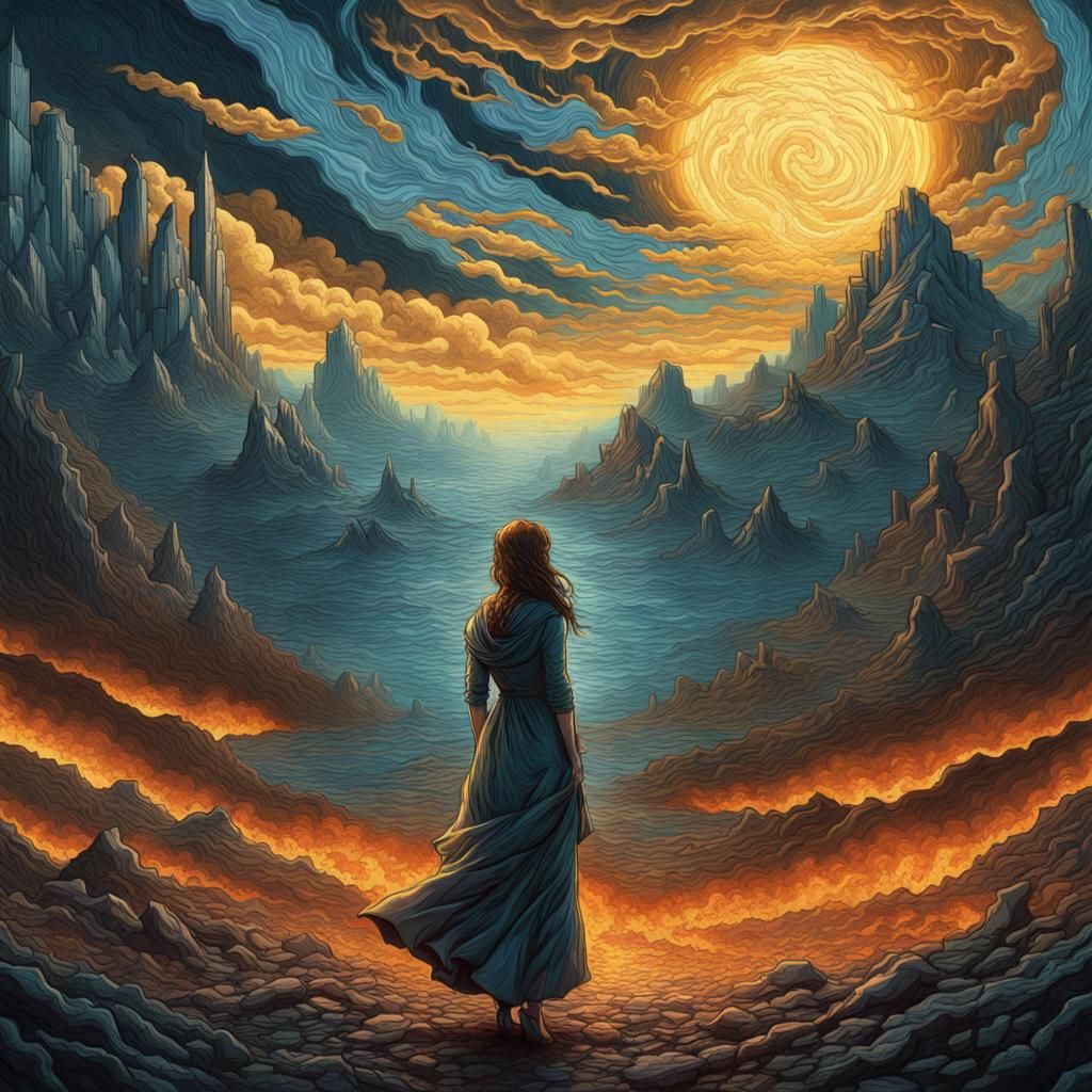 woman dressed like it were the end of the world Dan Mumford ...
