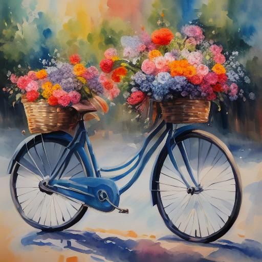 a bicycle with flowers on it