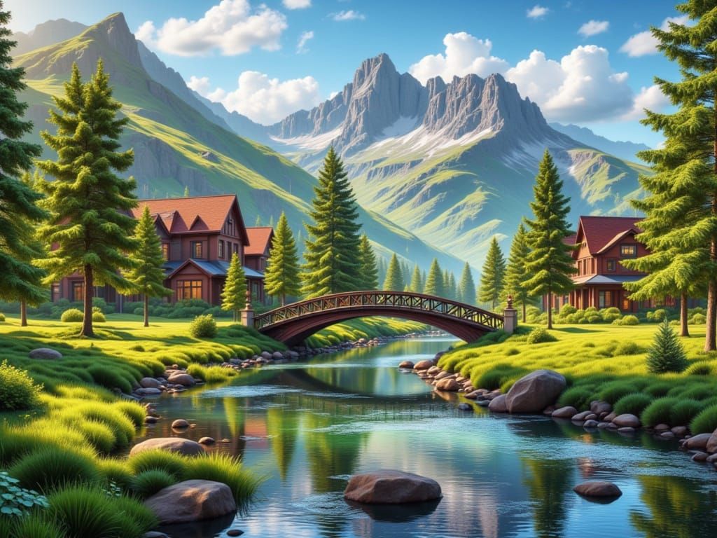 Landscape with river and mountains  by @HannibalBarley