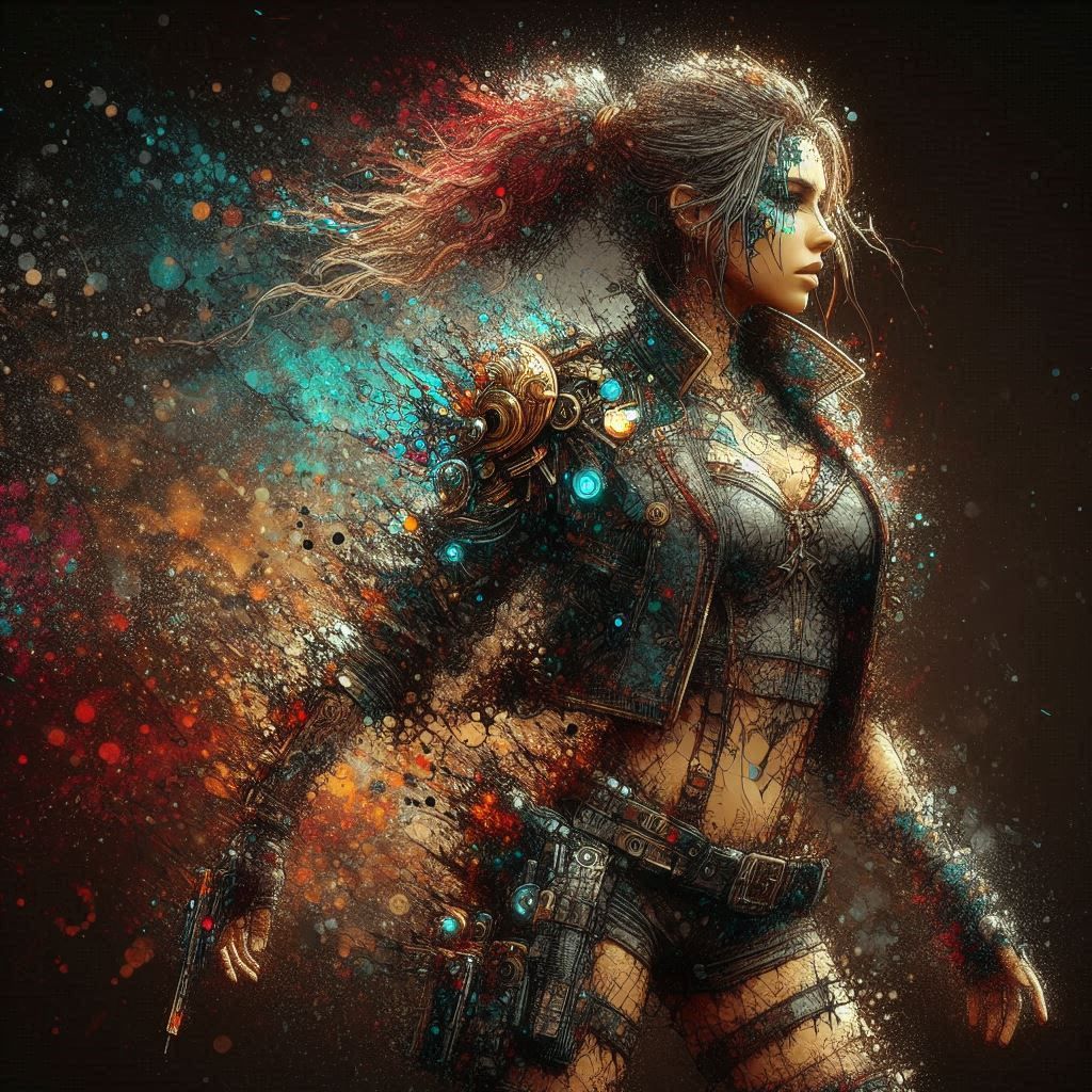 double exposure beautiful fantasy DALL-E 3 portrait landscape..