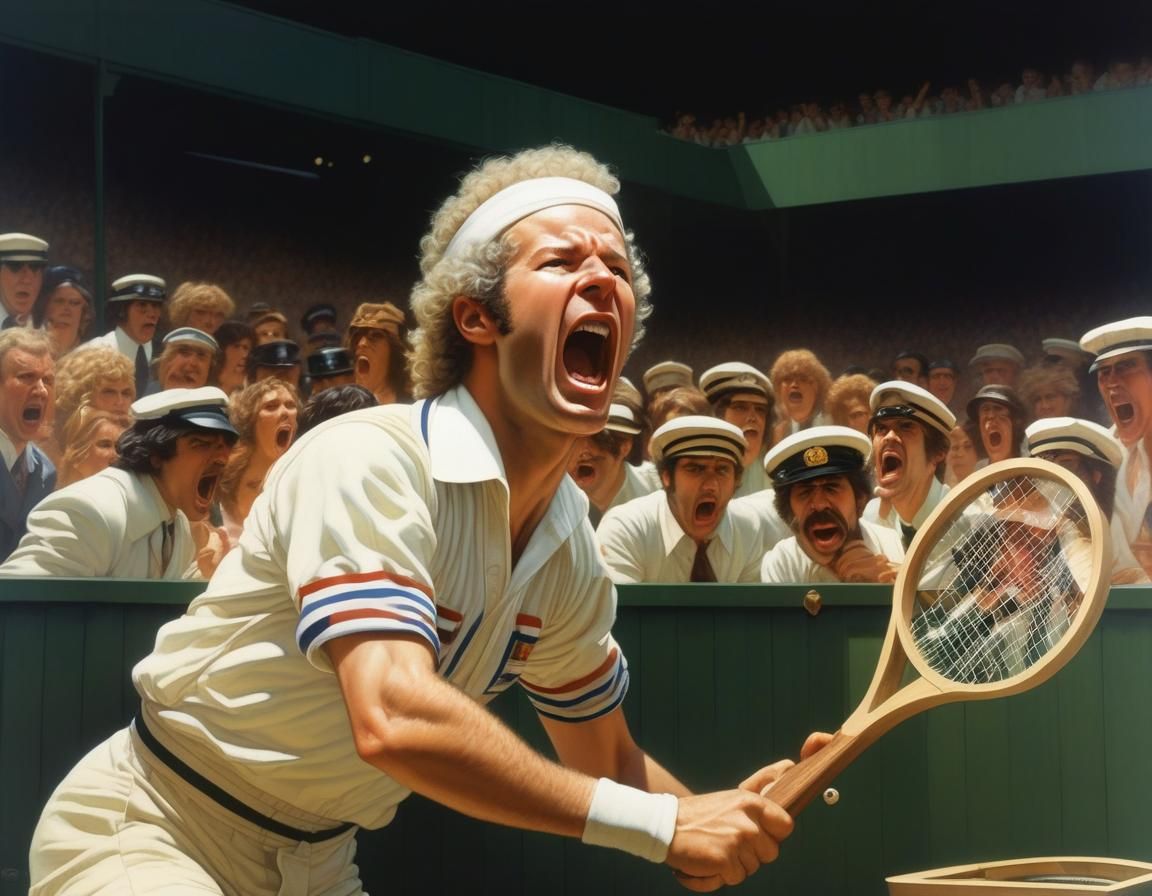 1981 Wimbledon John McEnroe throws a tantrum - AI Generated Artwork ...