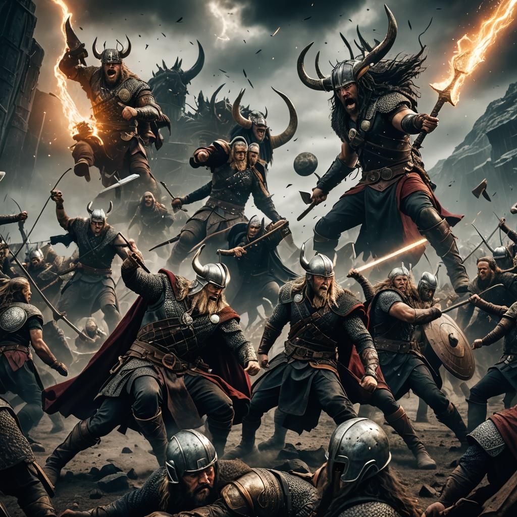 Vikings in space with Wodan and Thor battle with the goths
