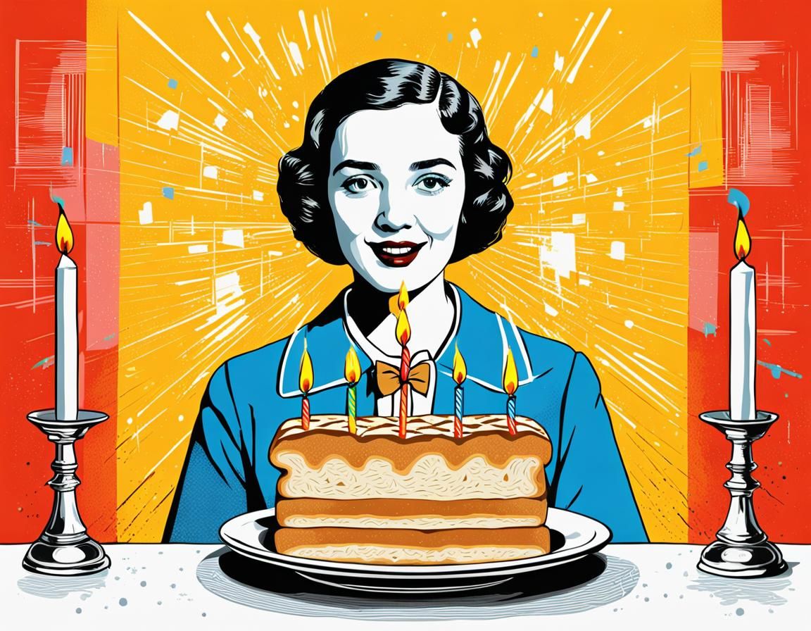 Amiable Amity Eating White Bread with Birthday Candles in it...