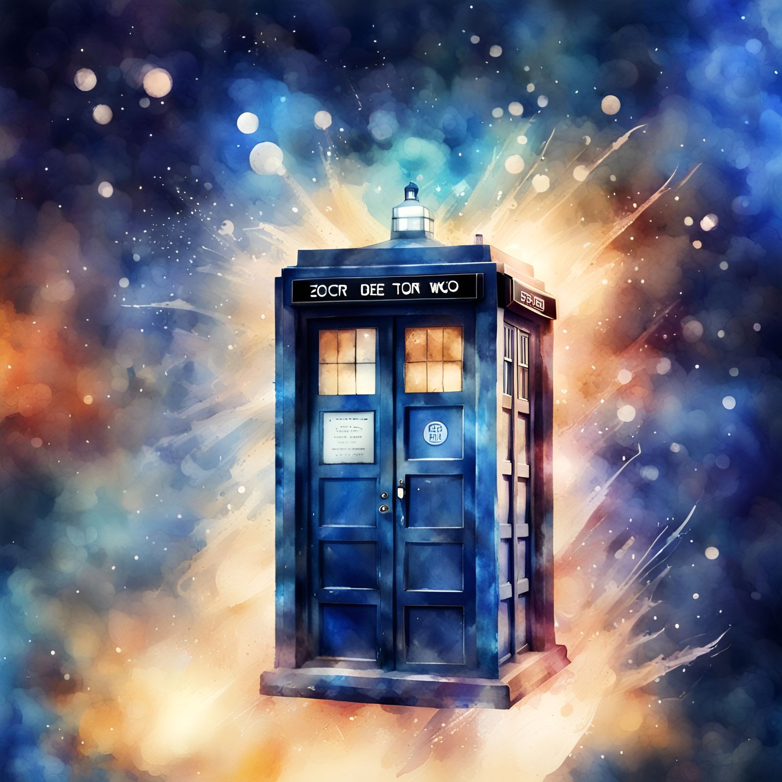 TARDIS in time vortex - AI Generated Artwork - NightCafe Creator