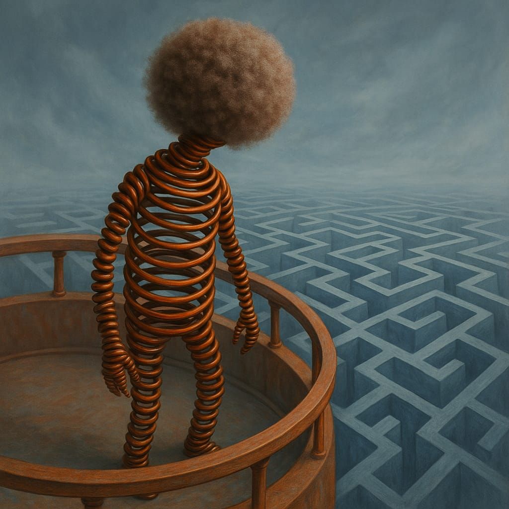 mind maze observatory twisted vertigo in wire and pom pom