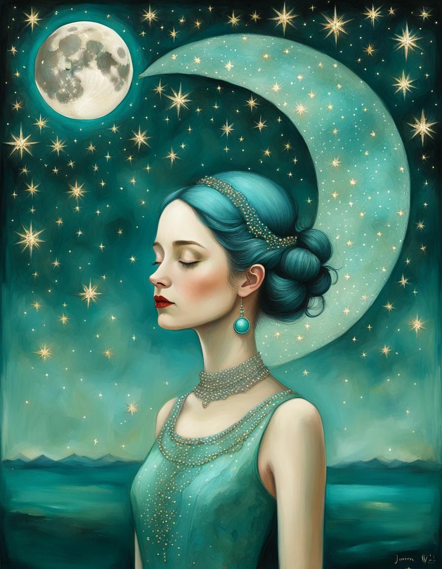 In the teal of the night...