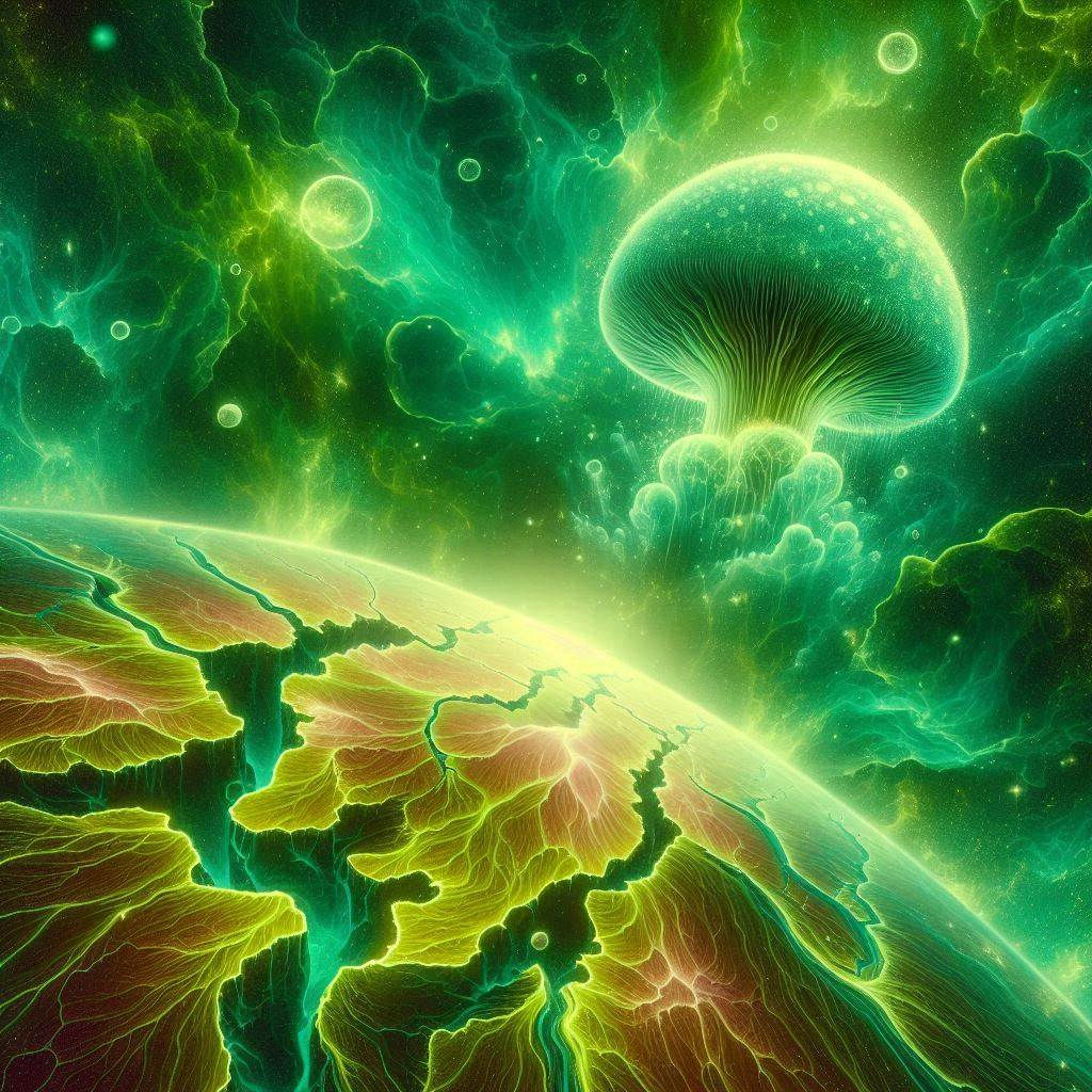 Spacial Planet Mushroom Explosion