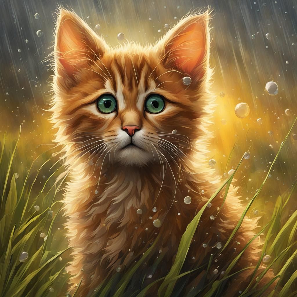 Ginger Gaze in Golden Rain  by @Uwork