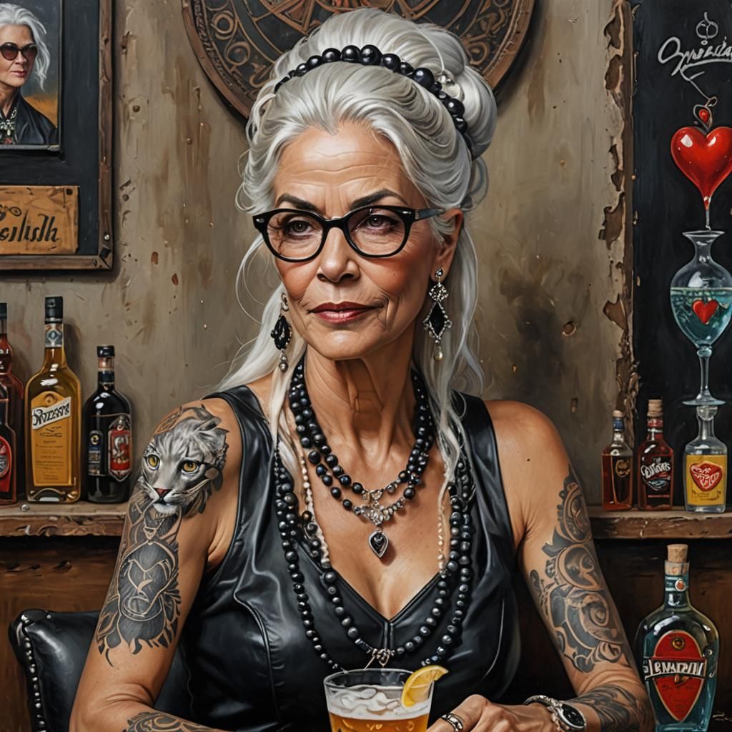 Boho older lady