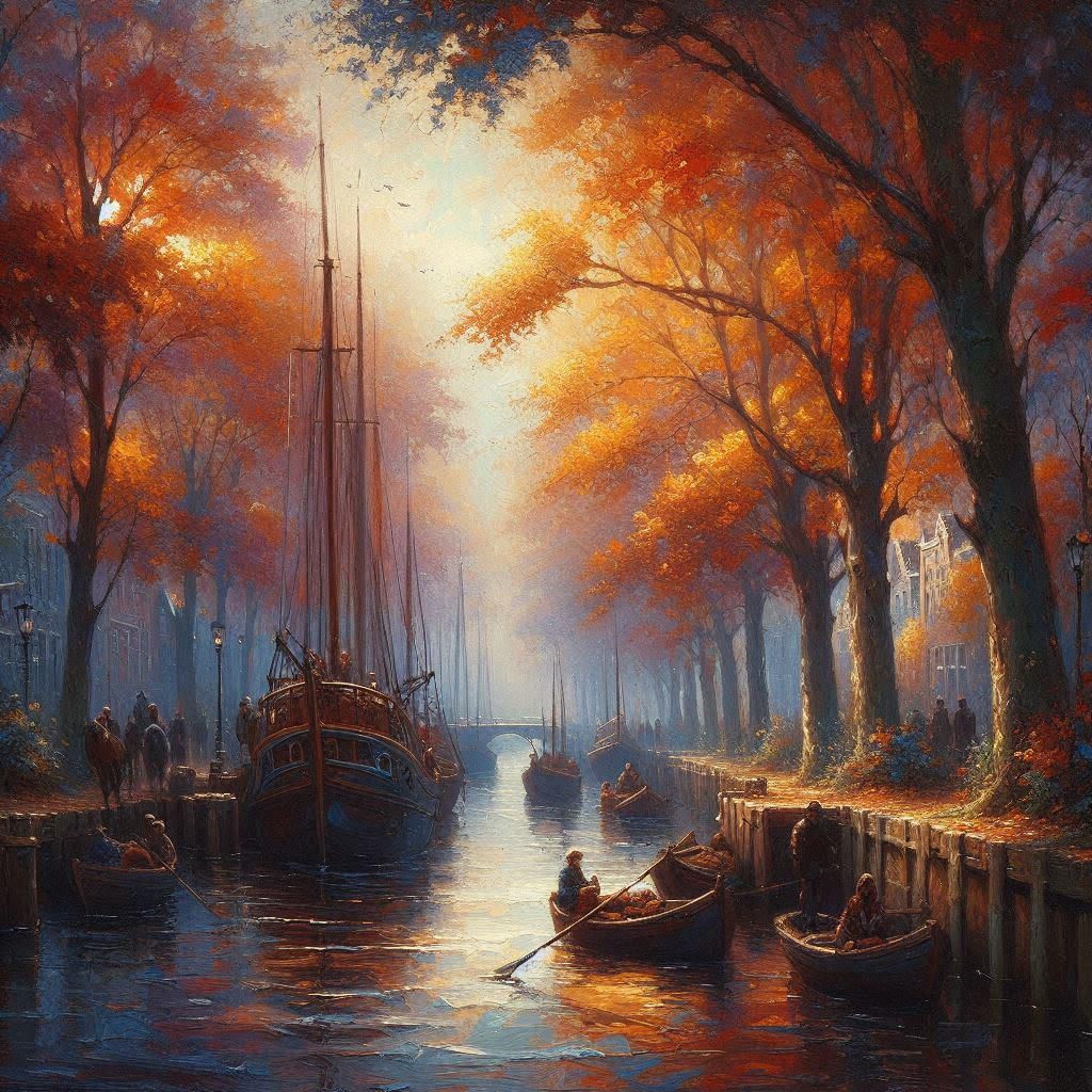 Autumn river scenery