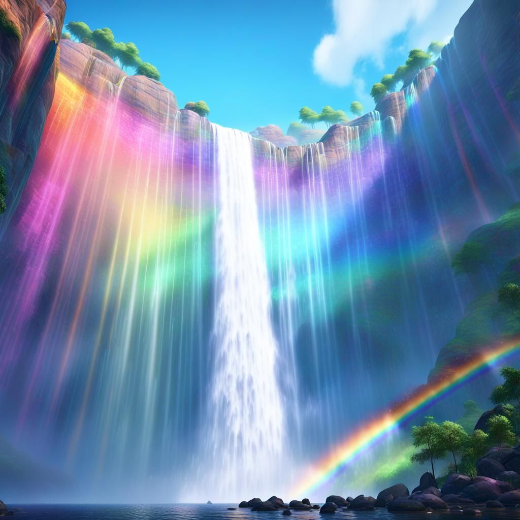 Aurora Falls - AI Generated Artwork - NightCafe Creator