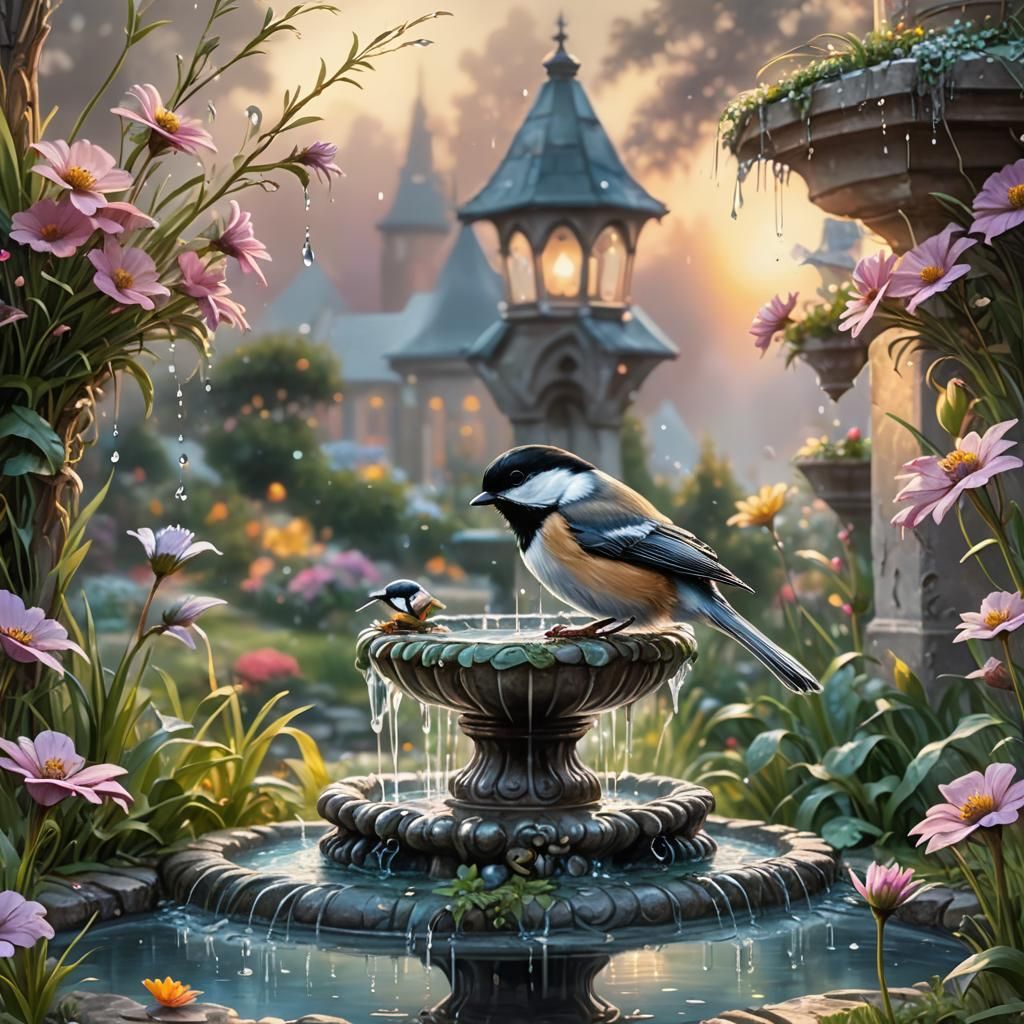 The bird on fountain 2  by @Calvin Low