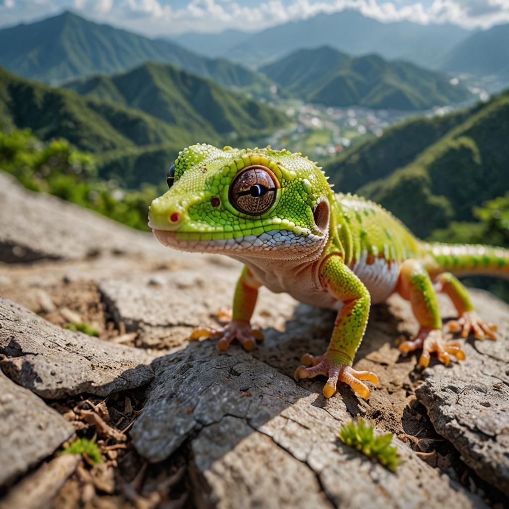 gecko in mountains