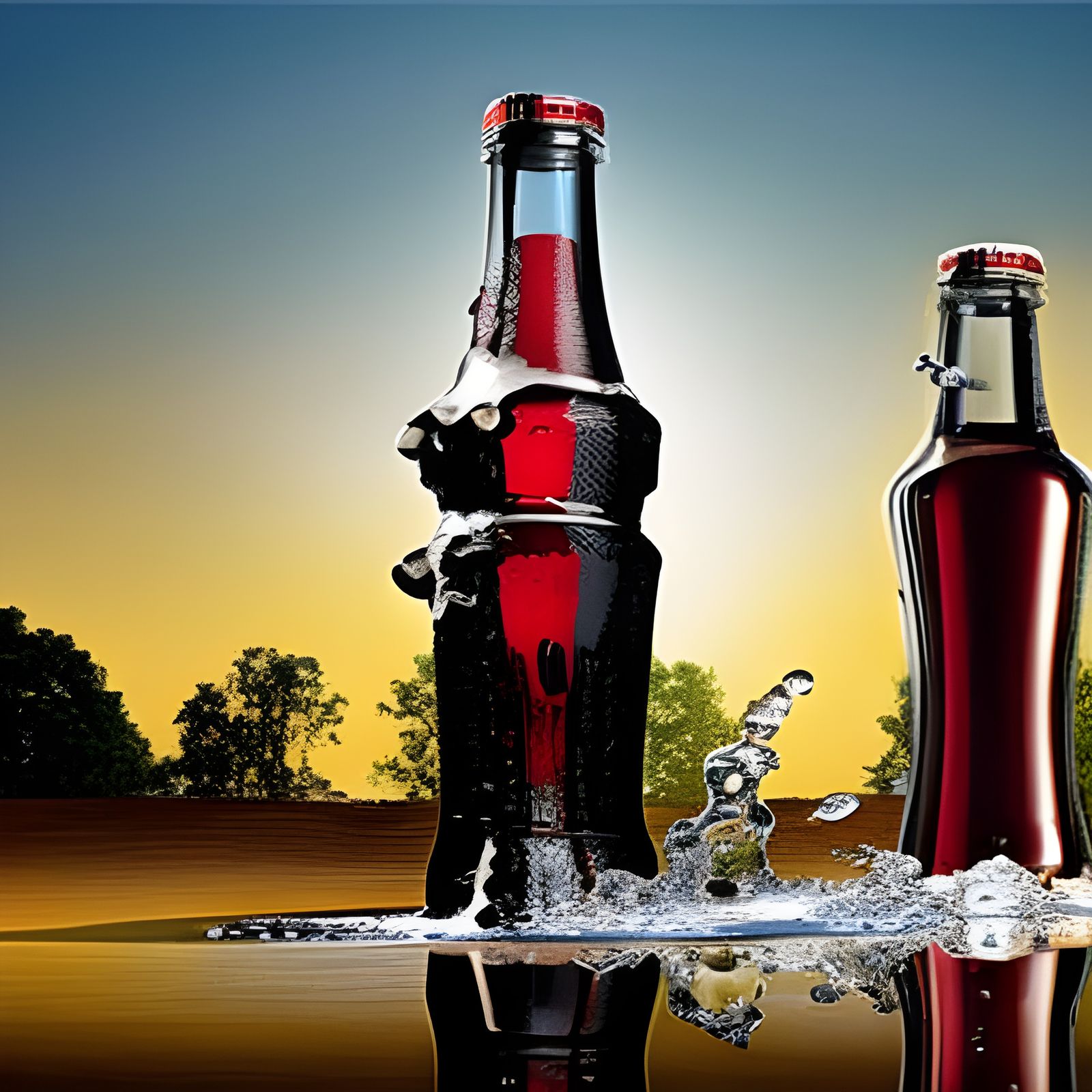 Advertisement for a bottle of Cola for TV, plastic bottle, h...