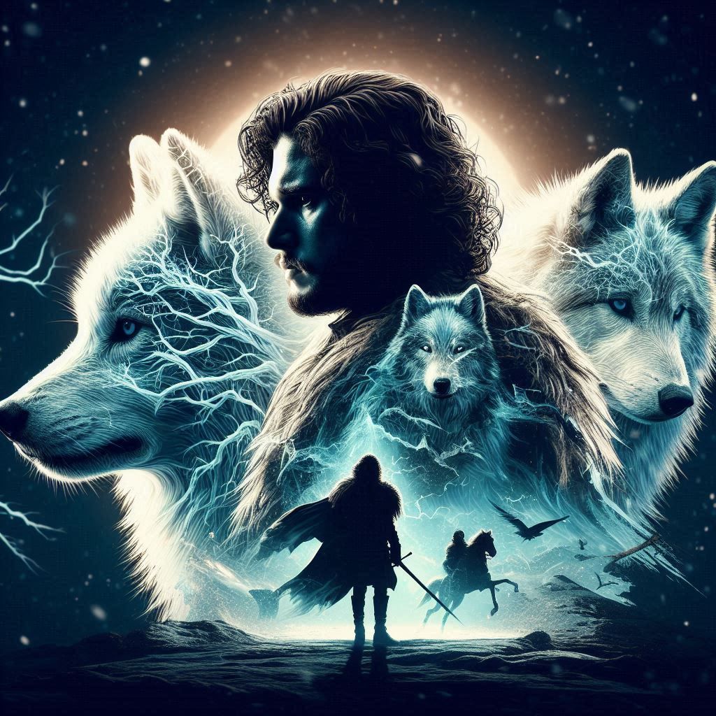 double exposure, Jon Snow and Ghost 1.1