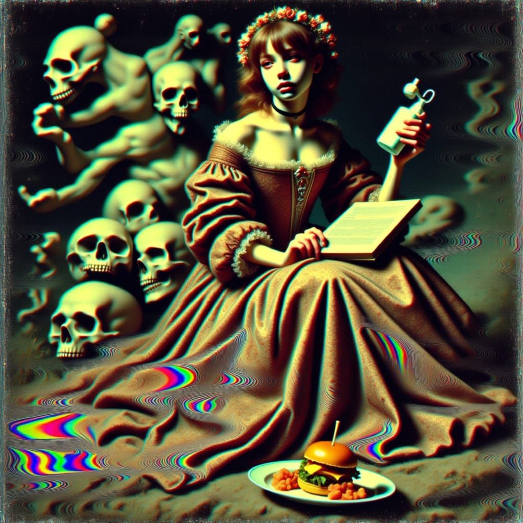 <lora:Sratoscuro:1.55> distorting vhs abstractions, melancholic analog horror, eerie abandoned playground under iridescent twilight, fragmen...