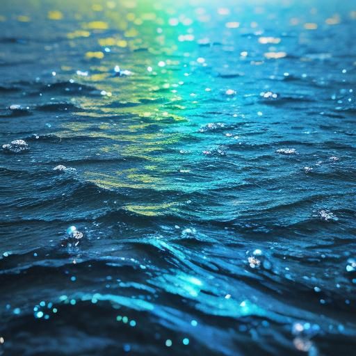 Rainbow water abstract flowing drizzling ice sparkling twink...