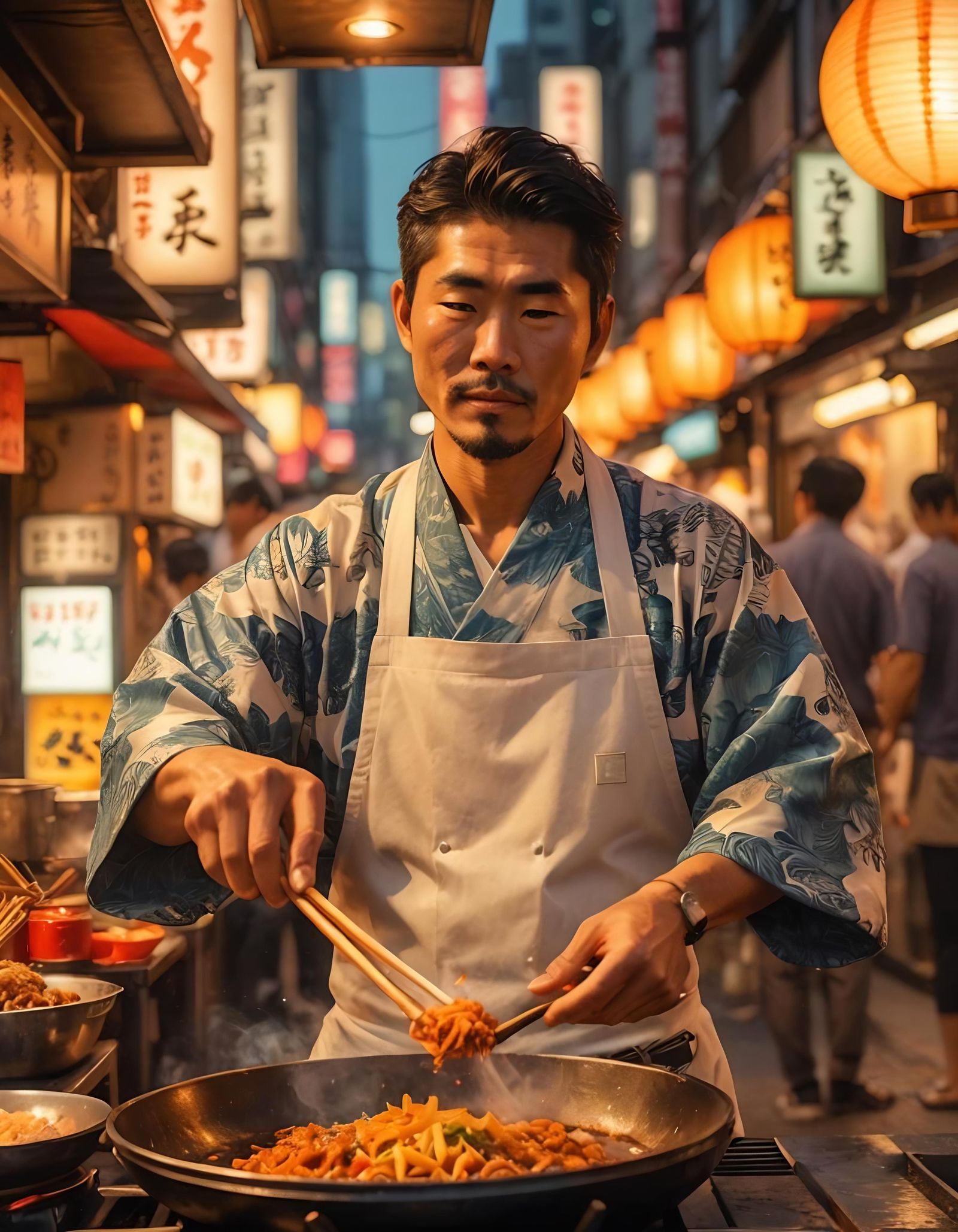 Street food vendor in Tokyo, Japan.