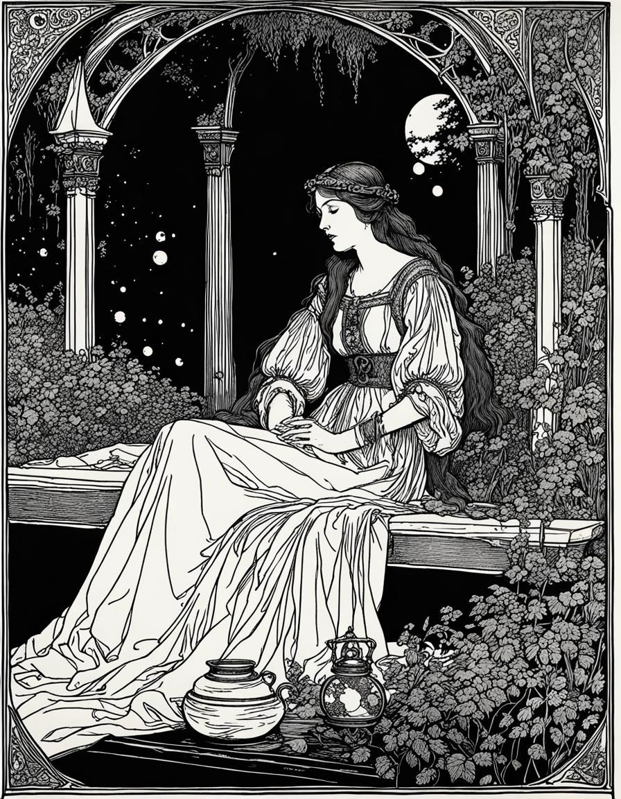 Sleeping maiden  by @Robot Librarian