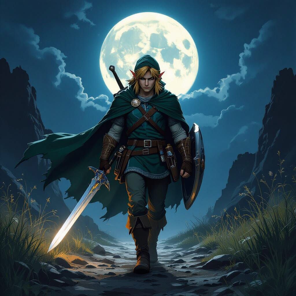 Link is weary after a hard battle.  