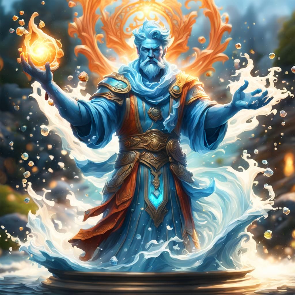 The god of water without horns