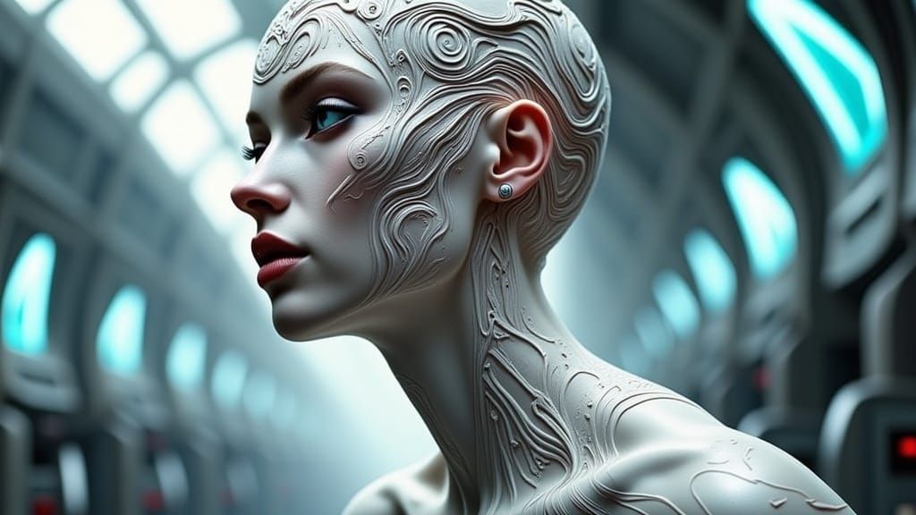  <lora:ScapeA Flux:1.0>Cybernetic  Lily