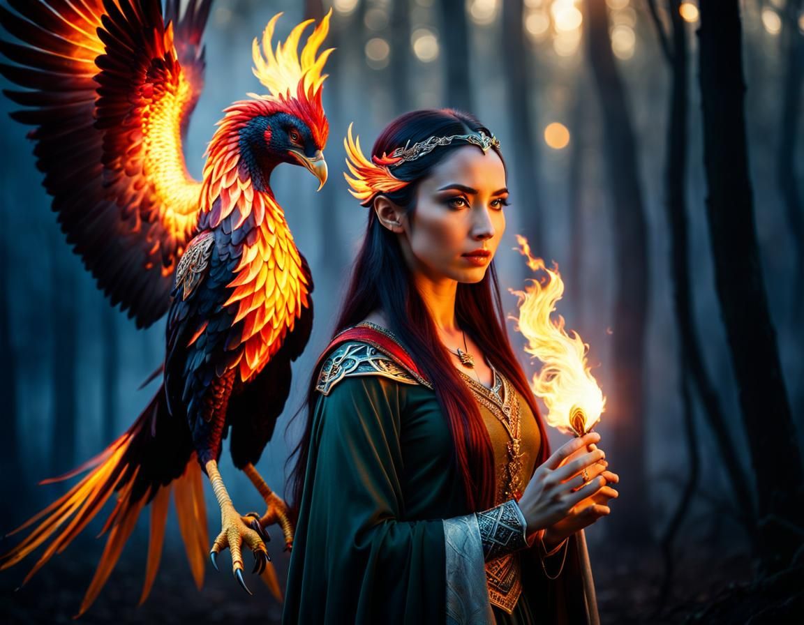 And the phenix decided to become.her companion, recognised her as a soul older  than time itself.  by @Funverhau