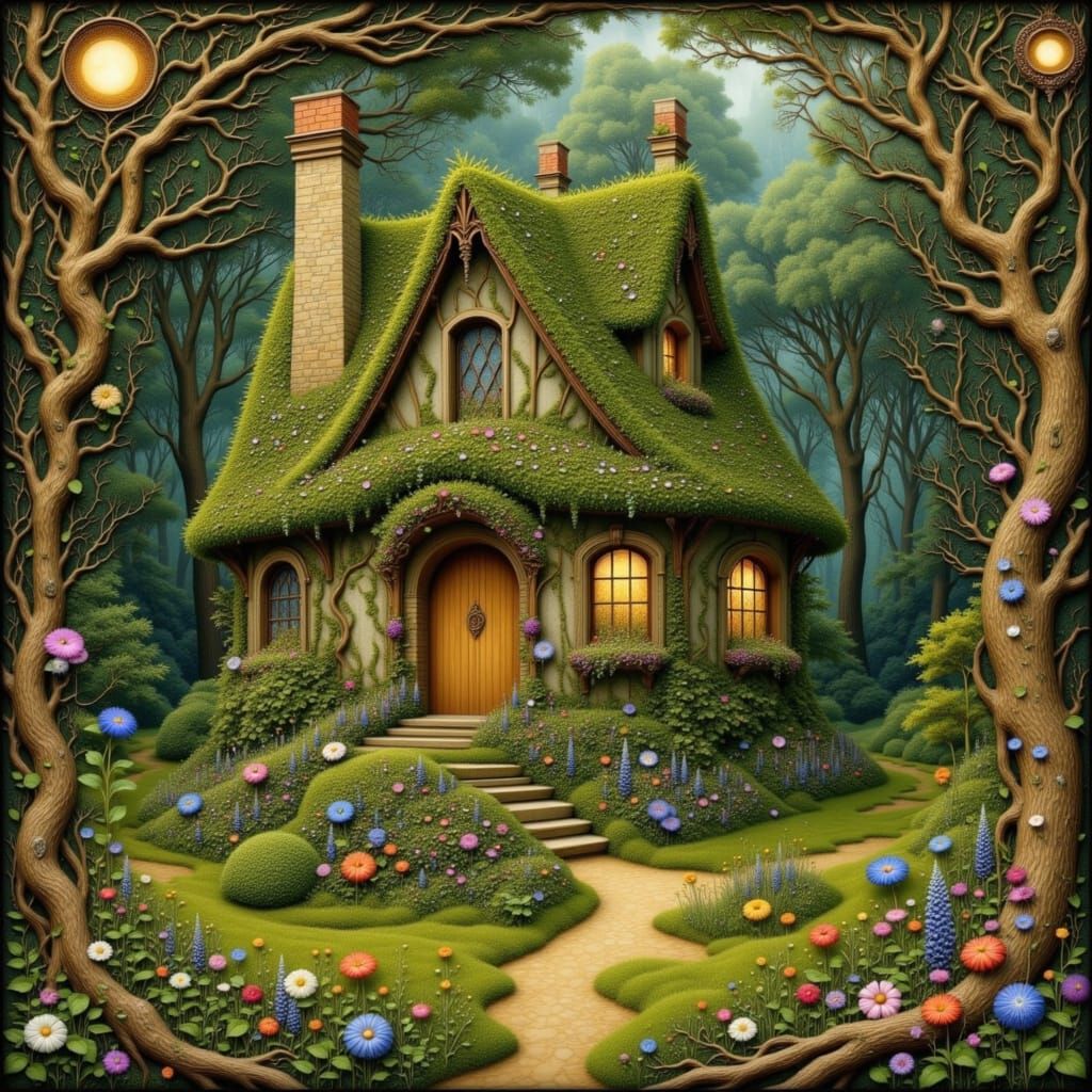 Charming Storybook Cottage in Art Nouveau Style
