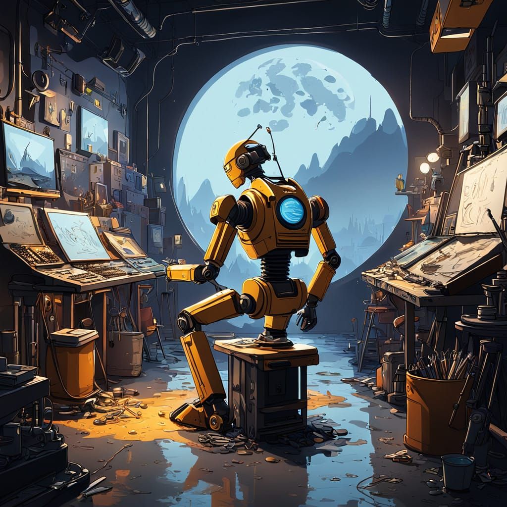 Vibrant Artists' Studio in Golden Light