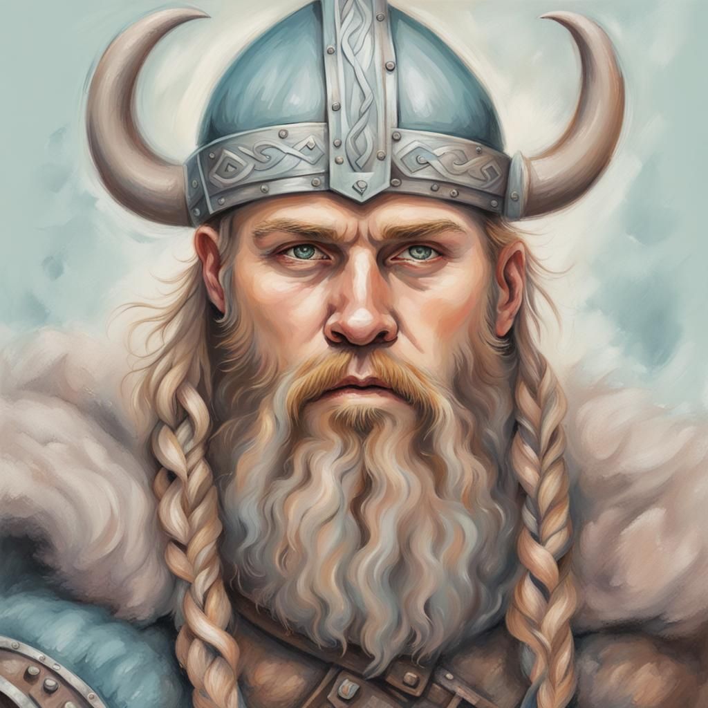 viking portrait in pastel colors - AI Generated Artwork - NightCafe Creator