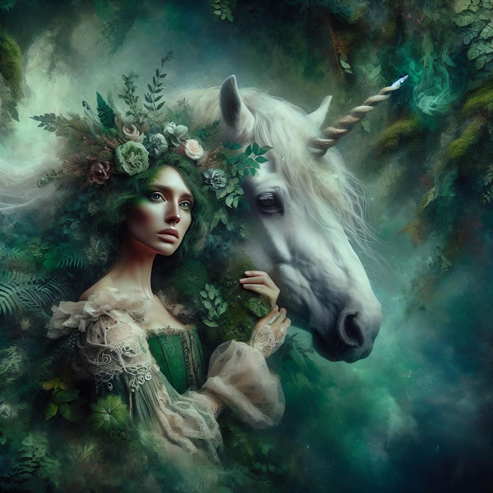 Druid, Morgana and her Unicorn  by @slegg43