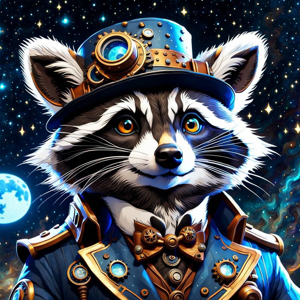 Raccoon steampunk (Credits: @Adansito) - AI Generated Artwork ...