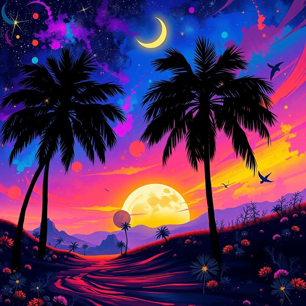 Hyper-coloured Palms  by @Floe Joe 