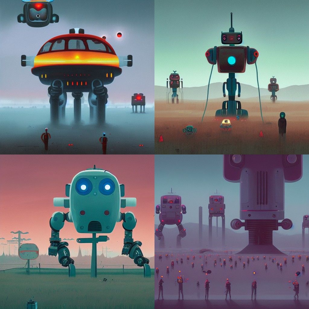 Robot apocalypse, By Simon Stalenhag