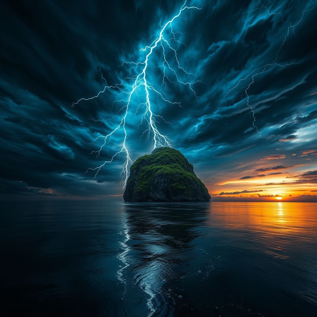 A high-contrast of a tempestuous sky