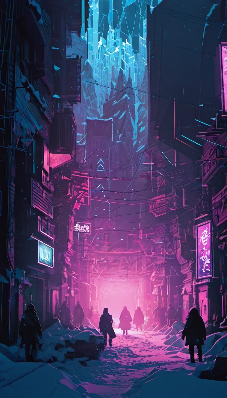 Entrance into Cyberpunk City Frozen Twilight (JuggernautXLv7) - AI ...