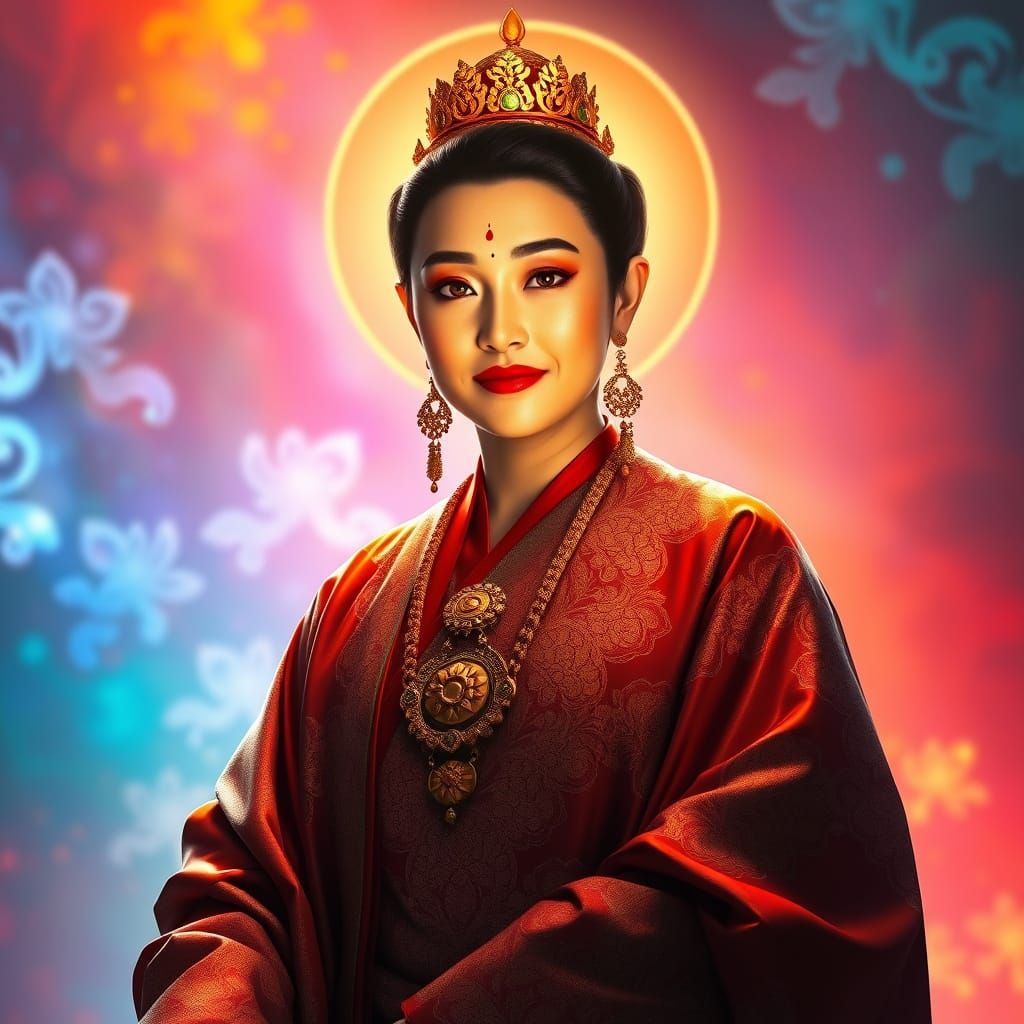 Lady Maya in Hyperrealistic Triadic Colors