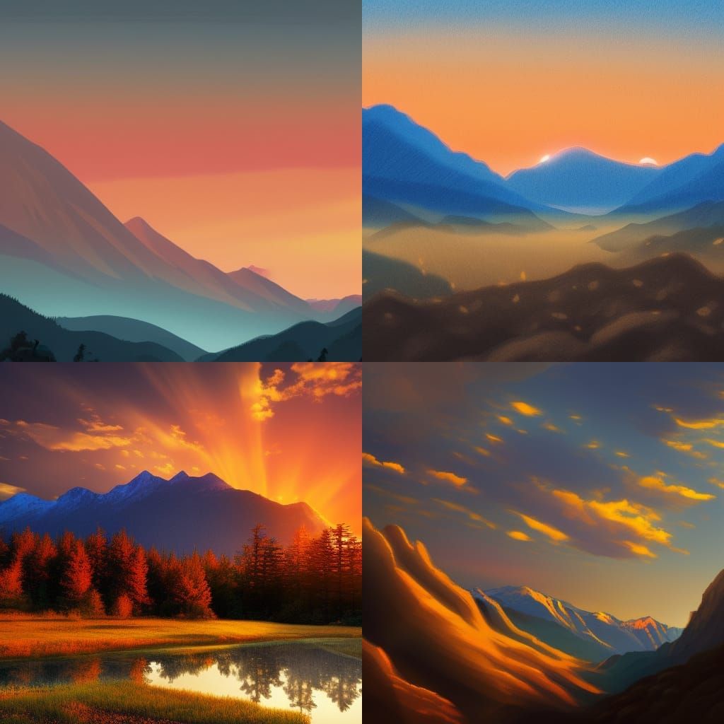 Sunset over mountains