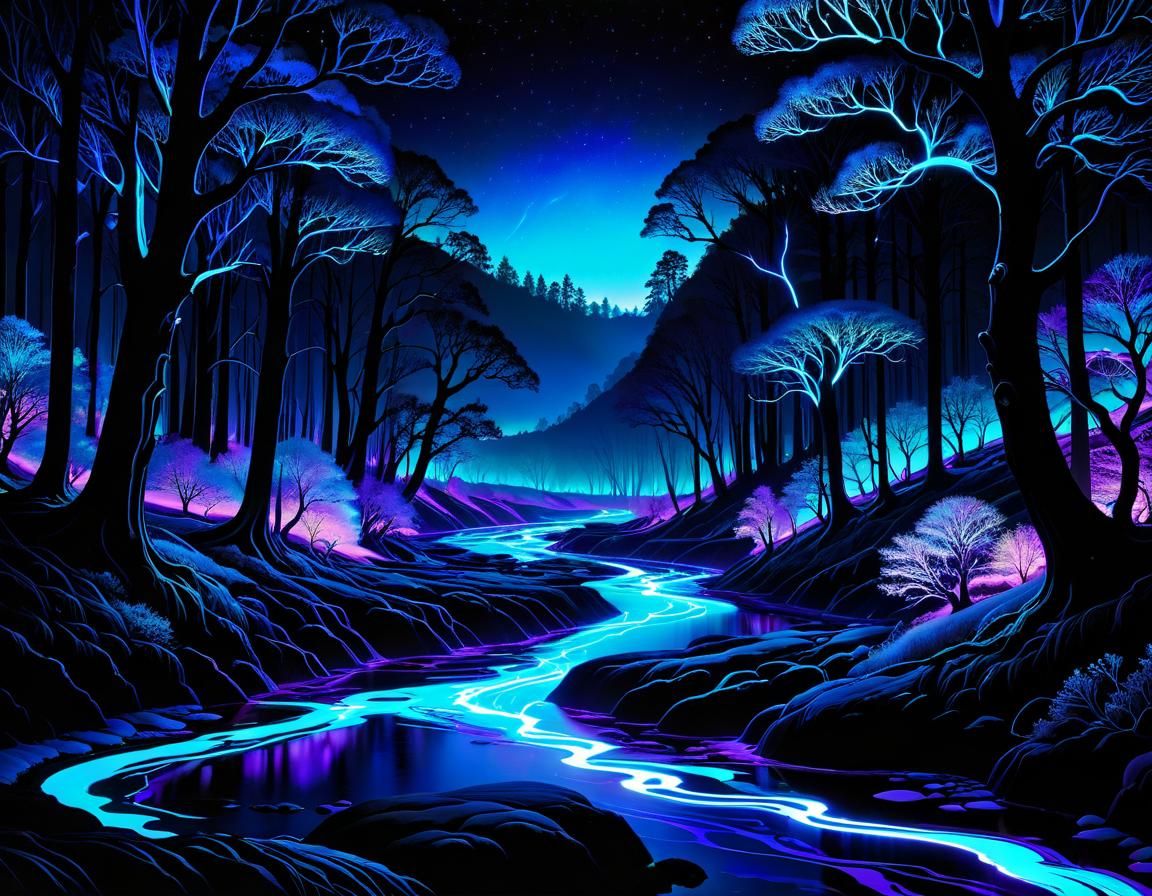 Forest in the nighttime