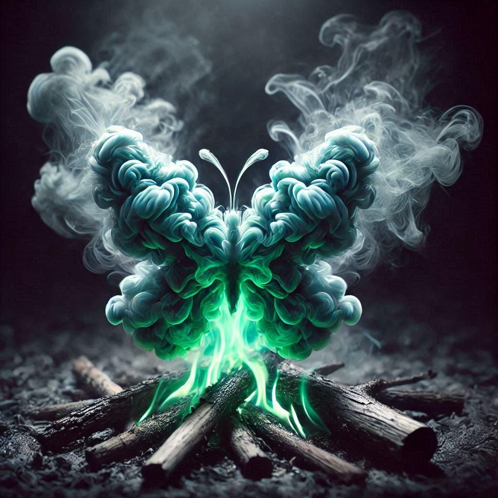 Green flame butterfly