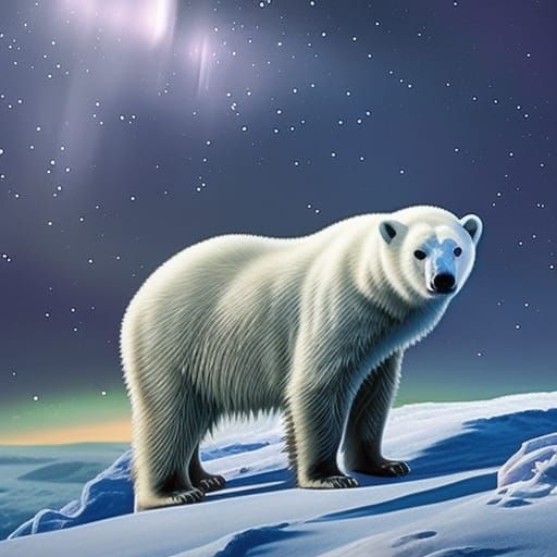 Polar bear in the winter 