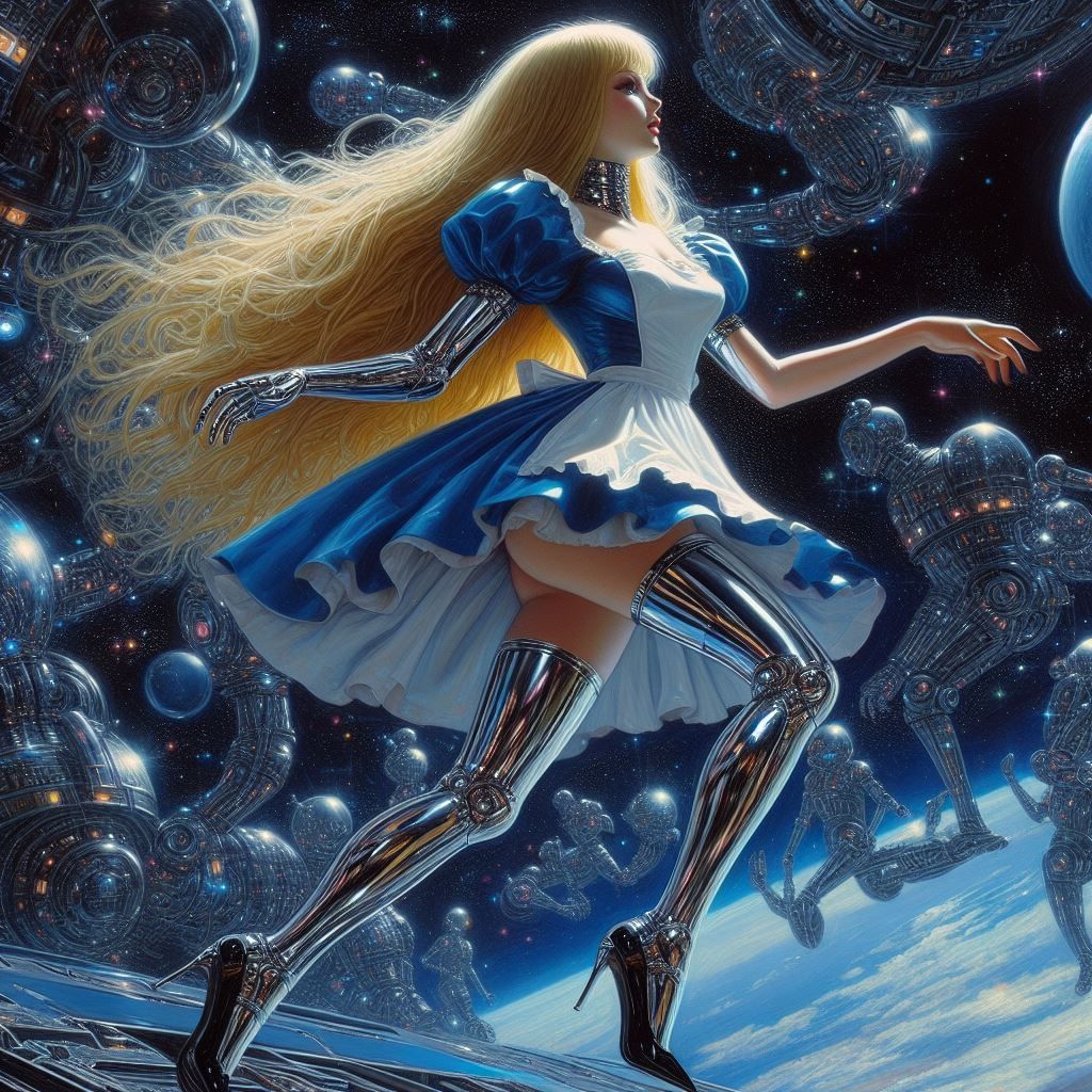 hajime sorayama retro 80s sci-fi futurism cyberpunk space ro...