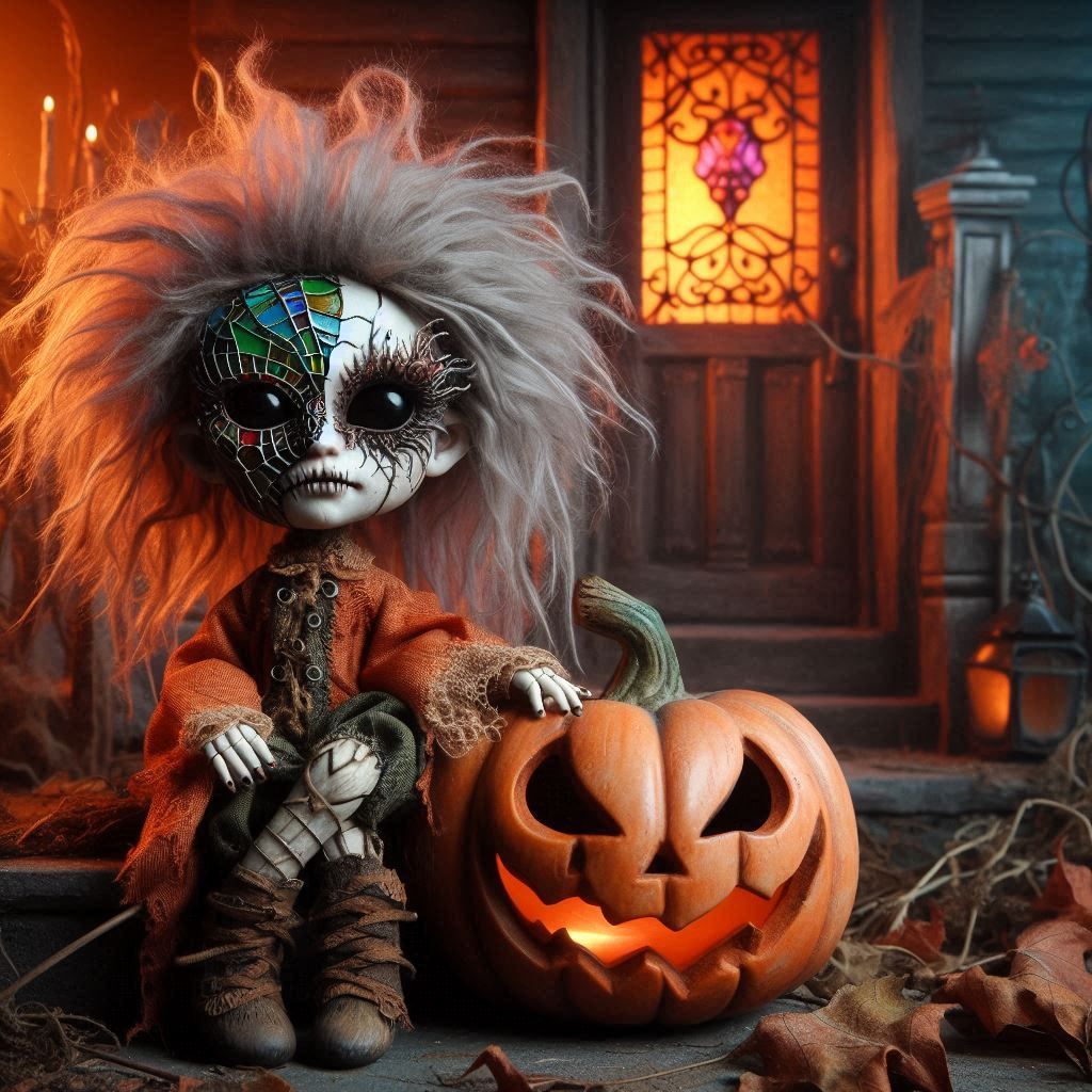 Fractured Frankenstained Glass Doll