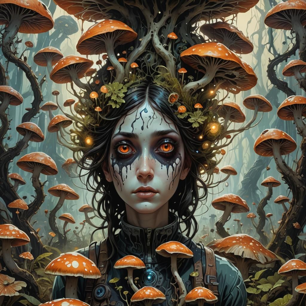 Fungi Girl 11927 - AI Generated Artwork - NightCafe Creator