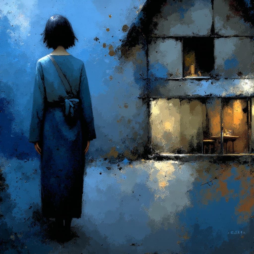 Imagine in the style of <lora:Imagine:1.5> Deep blue Fantasy realm