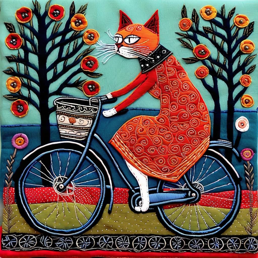 Cat on a bike.